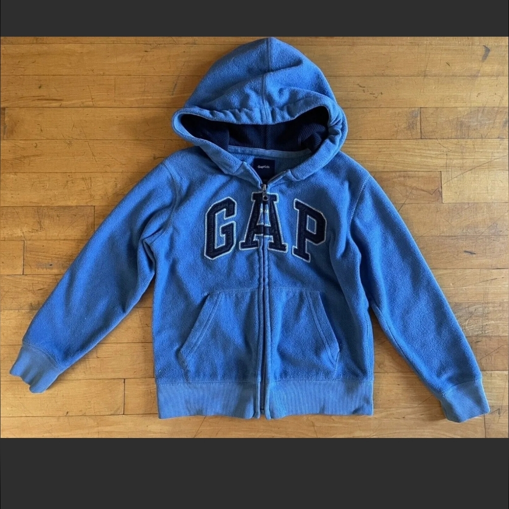 GAP KIDS YOUTH SIZE Small 6-7 BLUE FLEECE HOODIE SWEATSHIRT